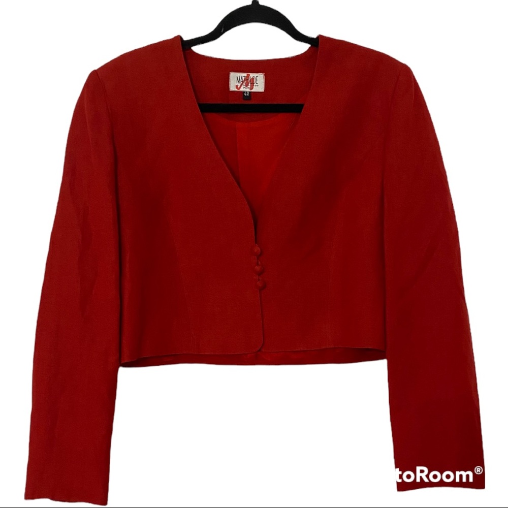 MATHILDE Silk Linen Red Jacket EU 42